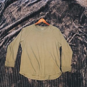 Military green baseball tee